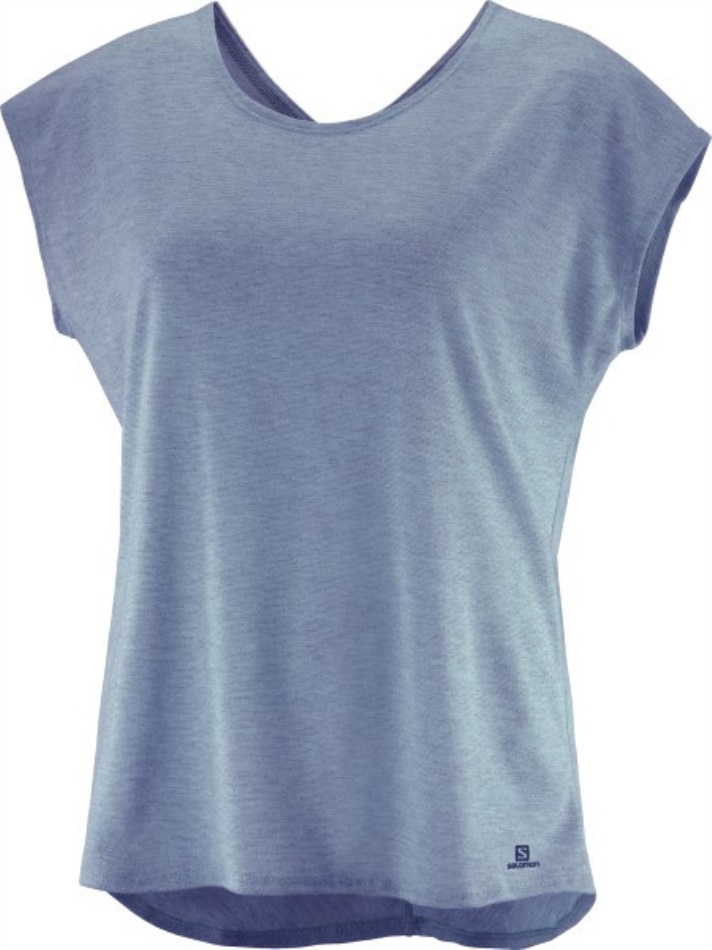 COTTON SS TEE W Azul-Gris